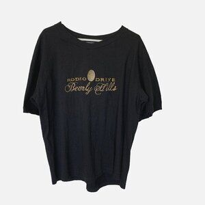 Vintage T Shirt Mens XL Black Rodeo Drive Beverly Hills Cotton USA Made